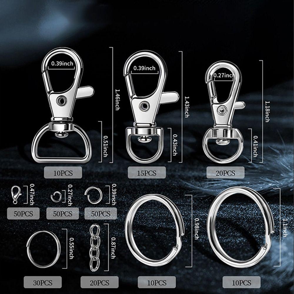 265 шт. Набор для изготовления брелоков с поворотными карабинами, соединительные кольца, набор для рукоделия, материалы для брелоков