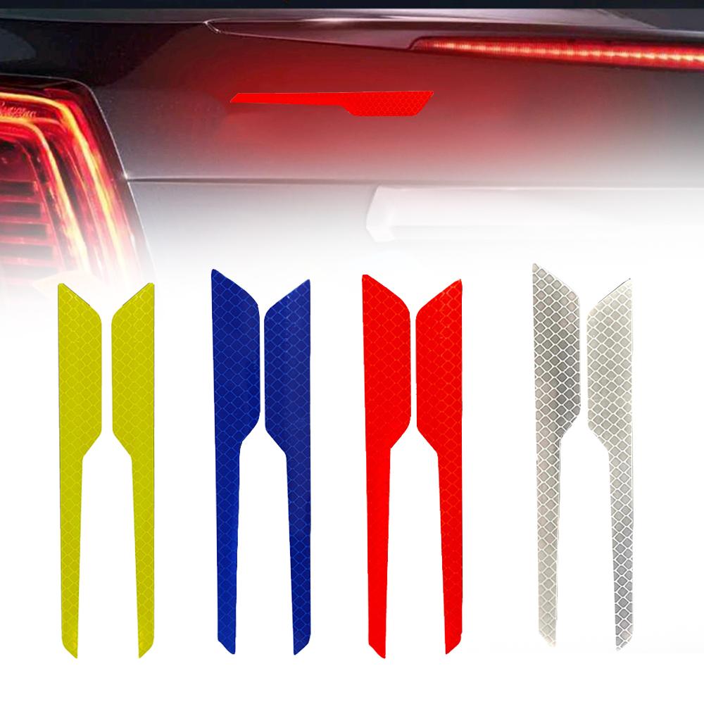 2 шт. светоотражающие предупреждающие наклейки на кузов автомобиля, наклейка на задний бампер автомобиля, светоотражающие полосы, декоративные аксессуары для экстерьера автомобиля