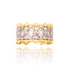 Buccellati Ring Set Women's Lace Hollow Engraved Full Diamond Inlaid High-end Hand Jewelry
