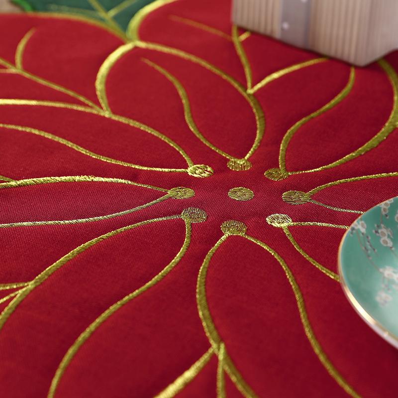 3Size Latest Europe Cotton Christmas Flower Dining Table Runner Lace Embroidery Cover Cloth Towel Kitchen Tablecloth Party Birthday Decor