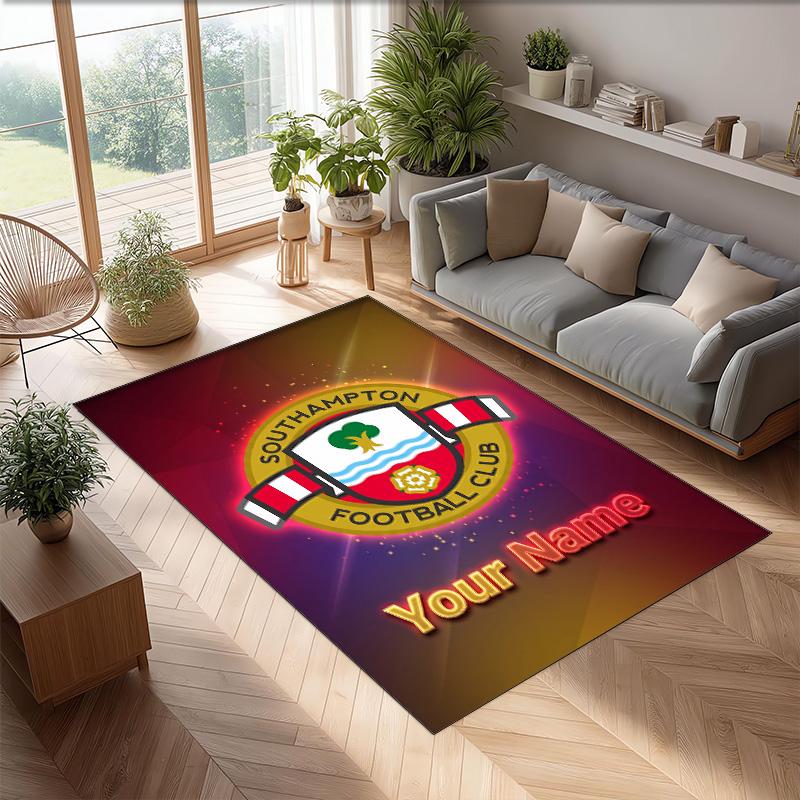 Southampton FC Printed Crystal Velvet Rug Non‑Slip Crystal Velvet Carpet For Sofa Bedroom Indoor Home Decoration
