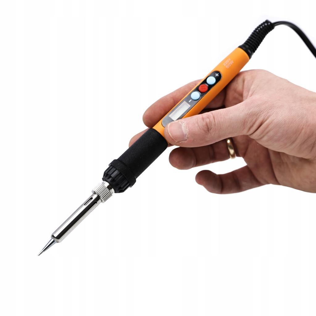Rosfix SolderKit Pro 8в1 – Паяльный набор 60 Вт с ЖК-дисплеем | Оловоотсос, Флюс, Пинцет ESD, Канифоль, Органайзер | Для Электроники и Ремонта