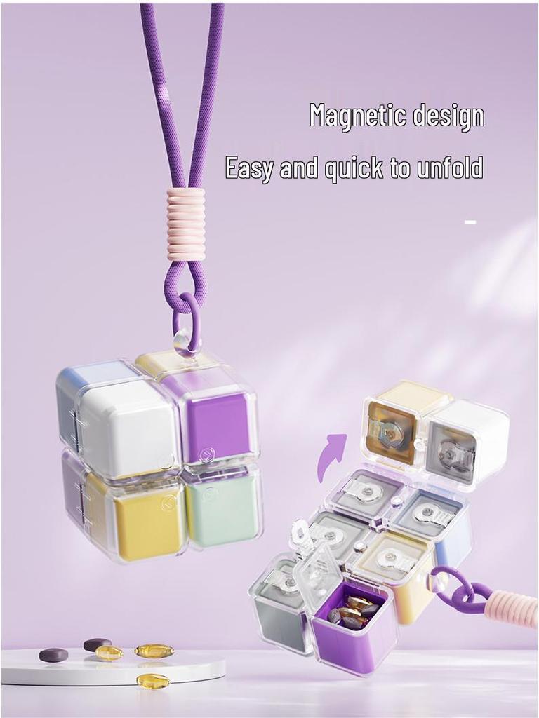 Портативный органайзер для таблеток: 7-дневный закрывающийся диспенсер большой емкости для лекарств в дорогу