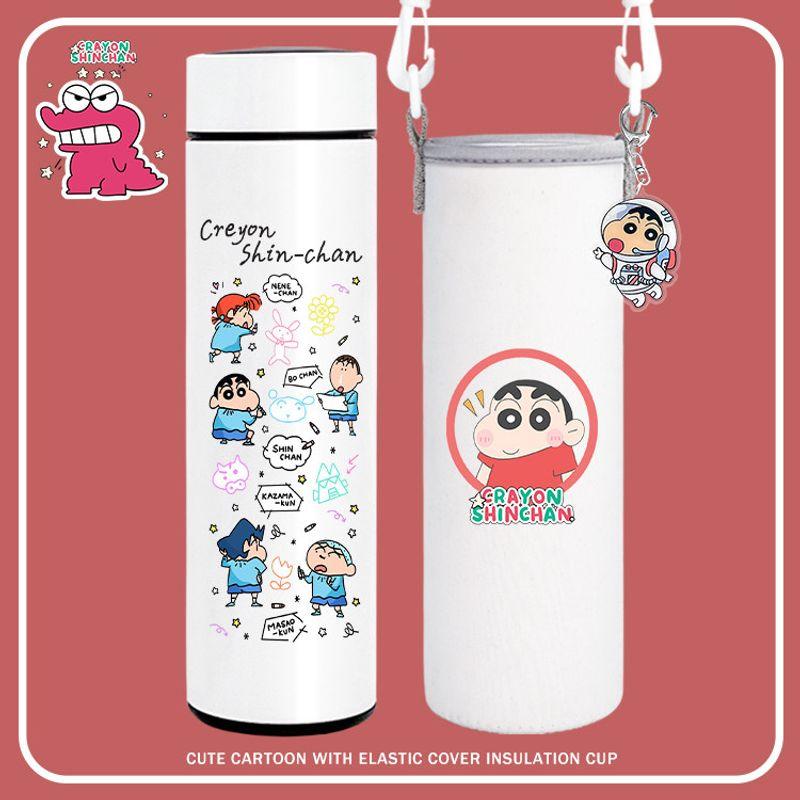 Crayon Shin-Chan Smart Temperature Display Water Cup, Cute 304 Stainless Steel Portable Student High-Capacity Insulated Cup with Good Looks