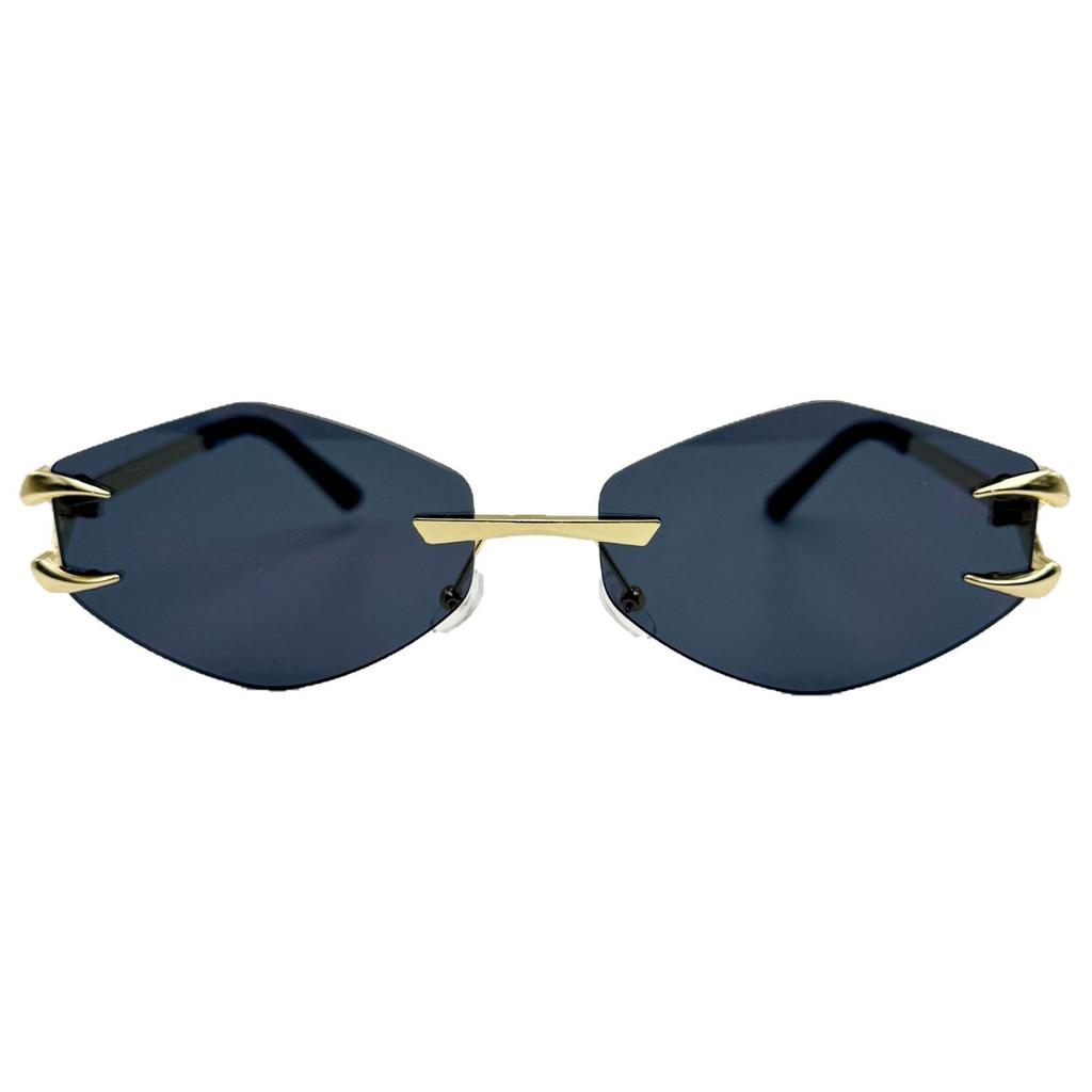 Новые безрамные полигональные солнцезащитные очки персонализированные декоративные очки Claw Tooth для стрельбы на открытом воздухе на берегу моря уличные очки