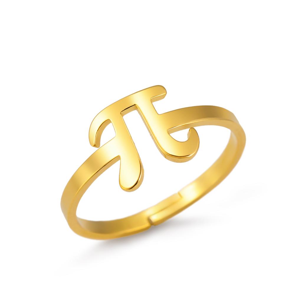 Геометрические кольца с греческим символом для женщин, любителей математики, кольца из нержавеющей стали с геометрией, ювелирные изделия, подарки на вечеринку