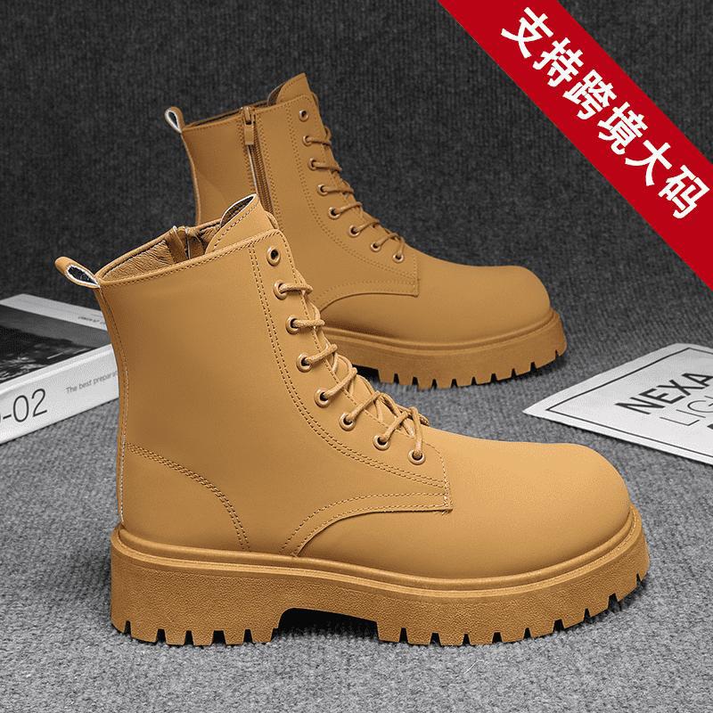 Британский стиль ретро высокие ботинки Martin мужские туфли на платформе локомотив кожаные ботинки большого размера высокие кожаные ботинки дезерты большой yell