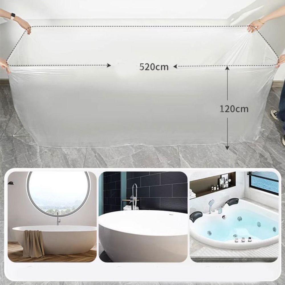 10pcs Waterproof Bathtub Cover Disposable Plastic Bag Portable Bathtub Liner Bag  Travel
