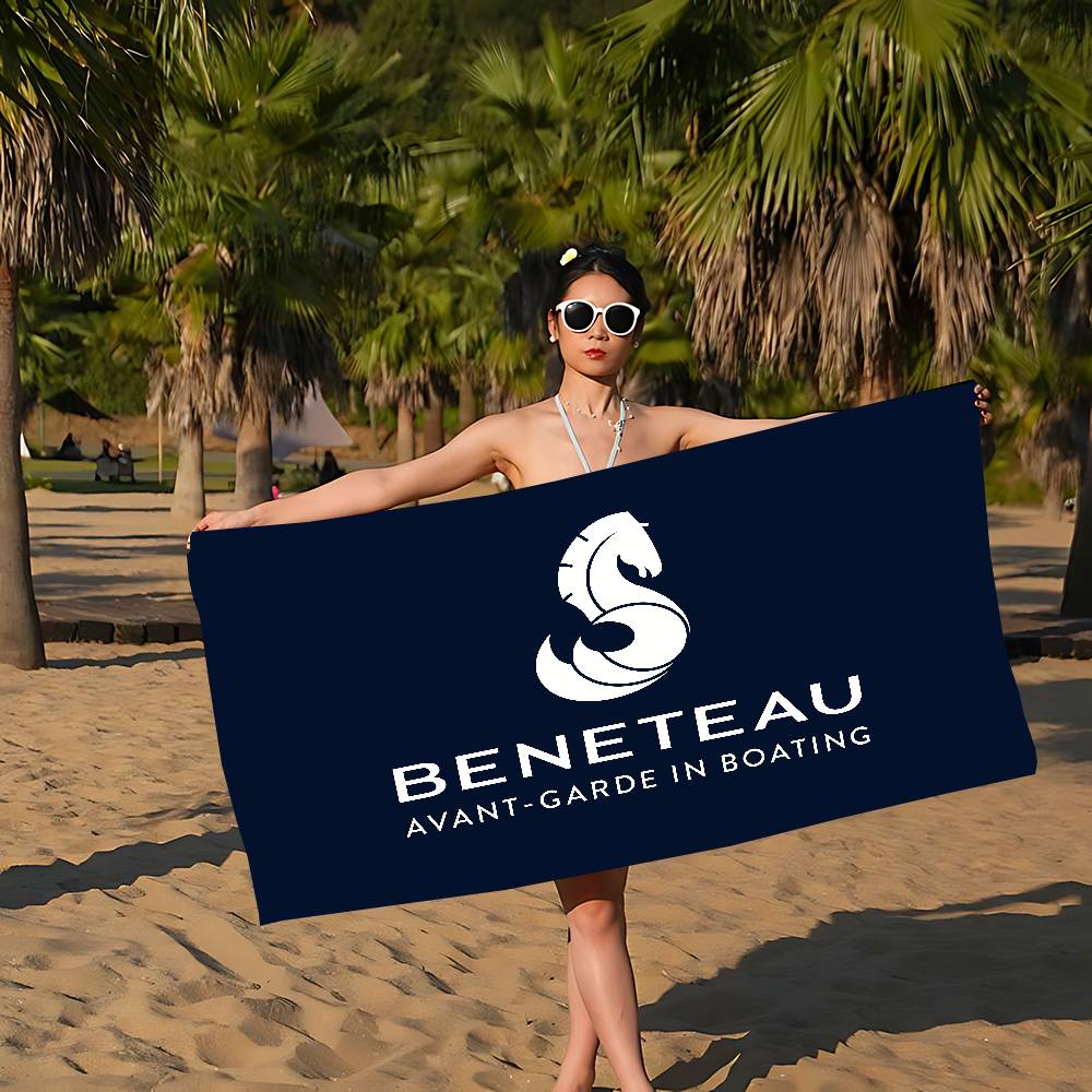 B-BENETEAUS Логотип Пляжное полотенце Цветные банные полотенца для девочки Микрофибра Быстросохнущее Без песка Пляж Йога Спа Тренажерный зал Бассейн