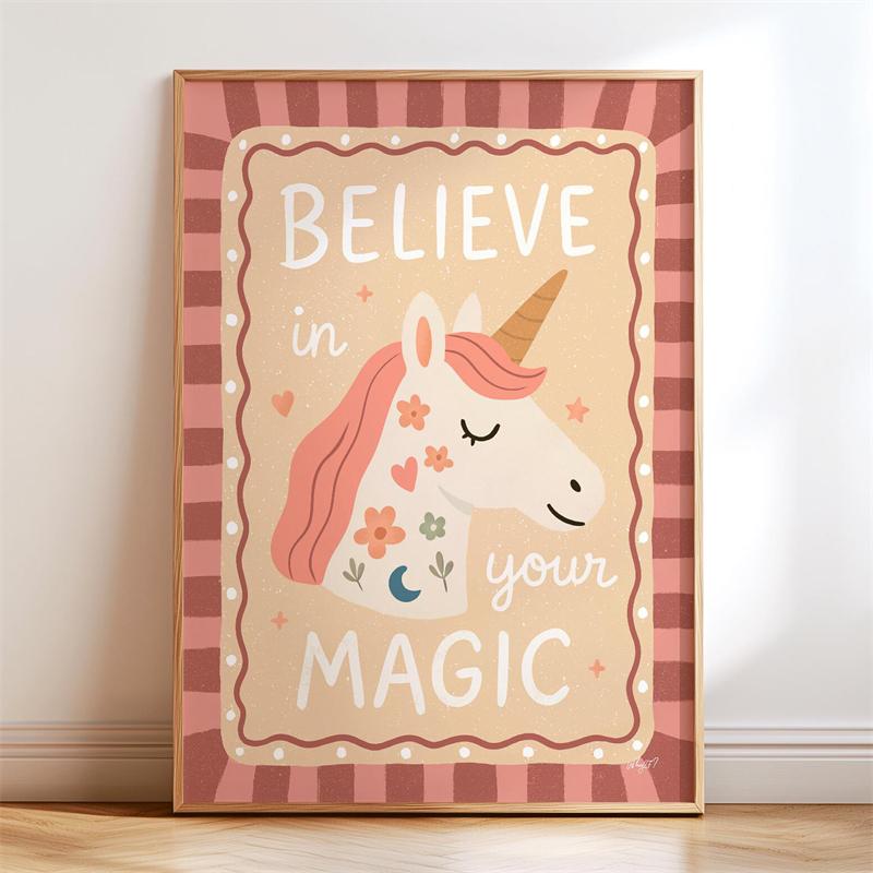 Bohemia Motivates Children's Nursery Canvas Posters Cute Animal Illustrations Wall Art Printed Pictures for Bedroom Home Decor