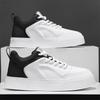 Мужская обувь 2024 Новая летняя тенденция Универсальные спортивные и повседневные кеды с низким верхом для подростков, увеличивающие рост, с кожаным верхом, белые