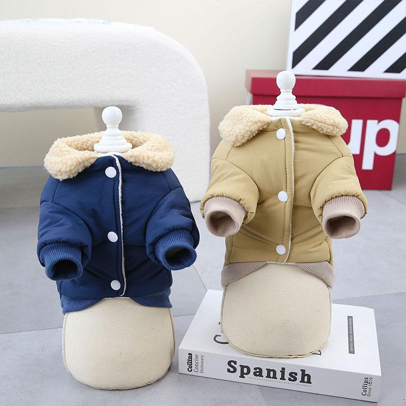 Осенне-зимняя одежда для домашних собак, одежда для щенков, плюшевая собака, зимнее утолщенное теплое хлопковое пальто, зимняя куртка для кошек и собак, теплый хлопковый жилет для домашних животных