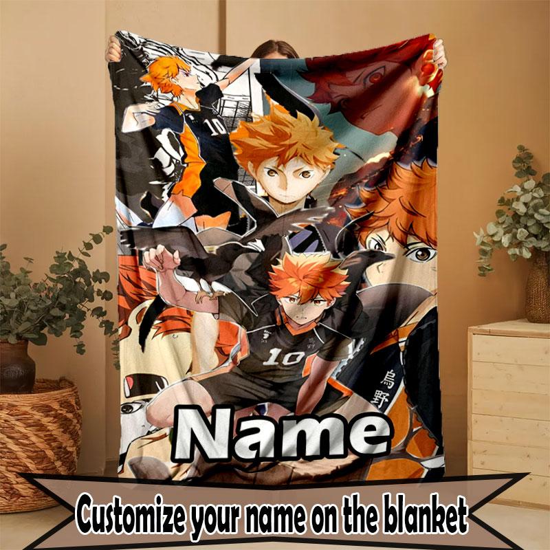 Custom Name Personalized Haikyu Print Blanket, Home Decor, Bedroom, Sofa, Camping, Couch, Gifts for Birthday Christmas