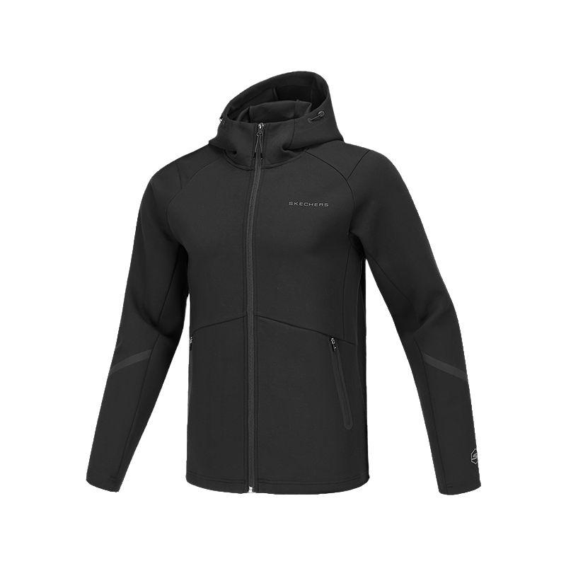 Skechers Мужская ветровка с капюшоном серии Comfort Sports Куртки Угольно-черная P125M024-0018