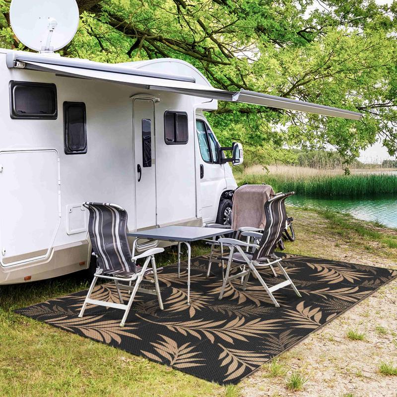 Waterproof Outdoor Area Rug – Reversible Large Floor Mat for Patio, Balcony, Porch, Beach  Camping, Durable Deck  Picnic Rug