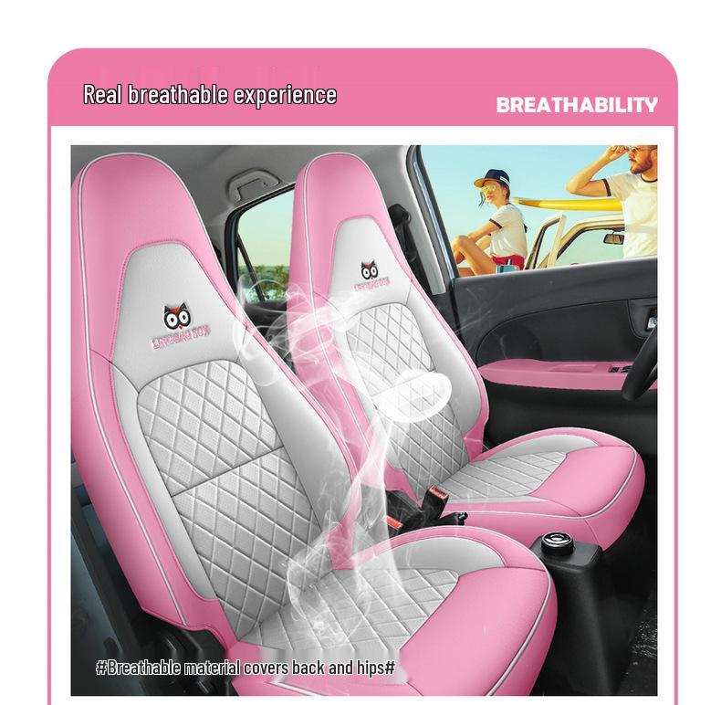 Lingbao Box Universal Cartoon Leather Seat Cover - All Seasons