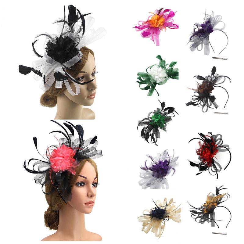 Large Wedding Feather Hair Fascinator On Headband Ladies Day Royal Ascot Races Aliceband Net