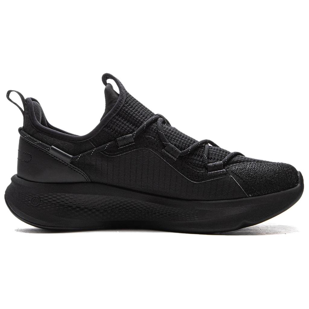 Li Ning Cloud Easing Soft Rebound Breathable Thick Sole Increased Height Non-Slip Wear-Resistant Low-Top Casual Shoes Men Sneaker Black AGLV133-2