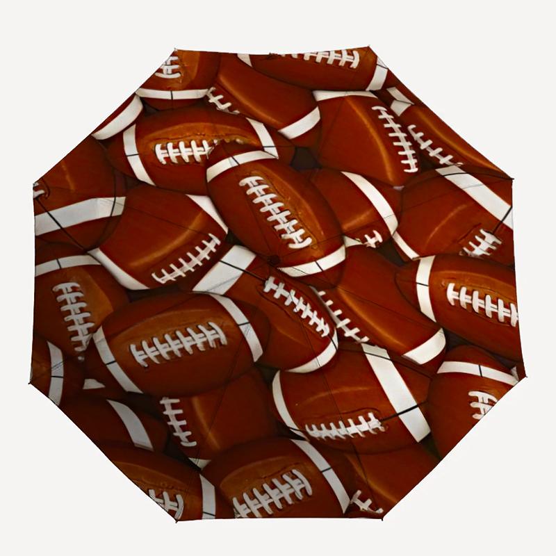 American football Theme Automatic Umbrella, Lightweight & Portable, 8 Rib, Perfect for Outdoor Travel, Birthdays, Christmas, Gifts.