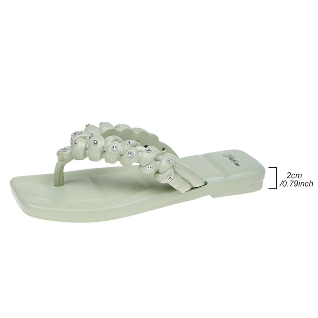 Модные блестящие хрустальные шлепанцы на платформе для женщин 2024 года, летние уличные тапочки на танкетке, женские легкие прогулочные сандалии из ПВХ, женские сланцы