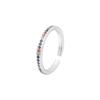 BF CLUB Silver Color Simple ZirconRings For Women Geometric Fashion Open Adjustable Handmade Party Jewelry Gift Allergy
