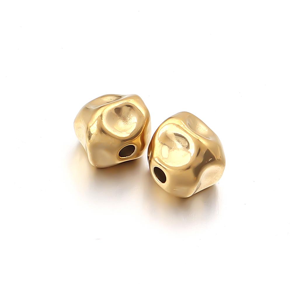 5-10pcs/lot Stainless Steel Spacer Beads Irregular Shape Big Hole Loose Bead For DIY Charms Bracelet Necklace Making Accessories