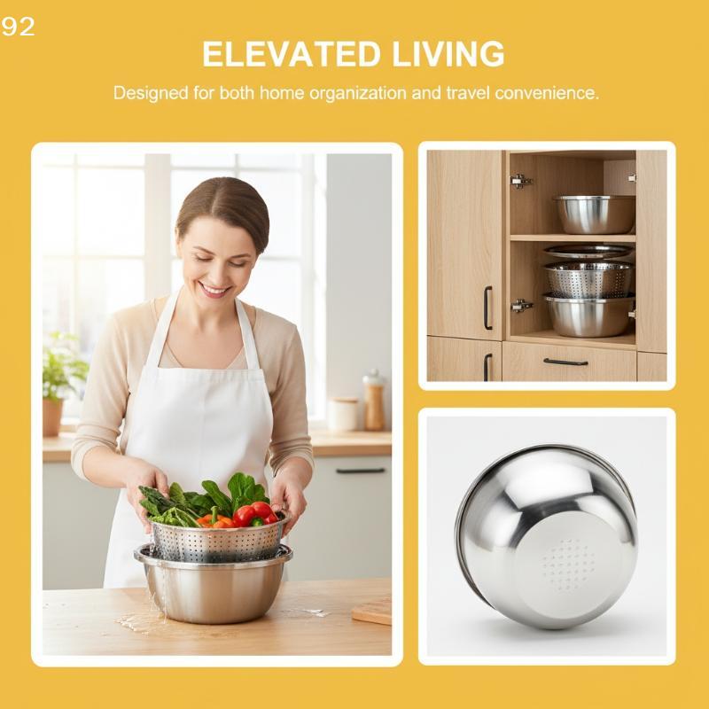 3 in 1 Multifunctional Stainless Steel Basin Kit with Grater, New 2026 Strainer Set Edition