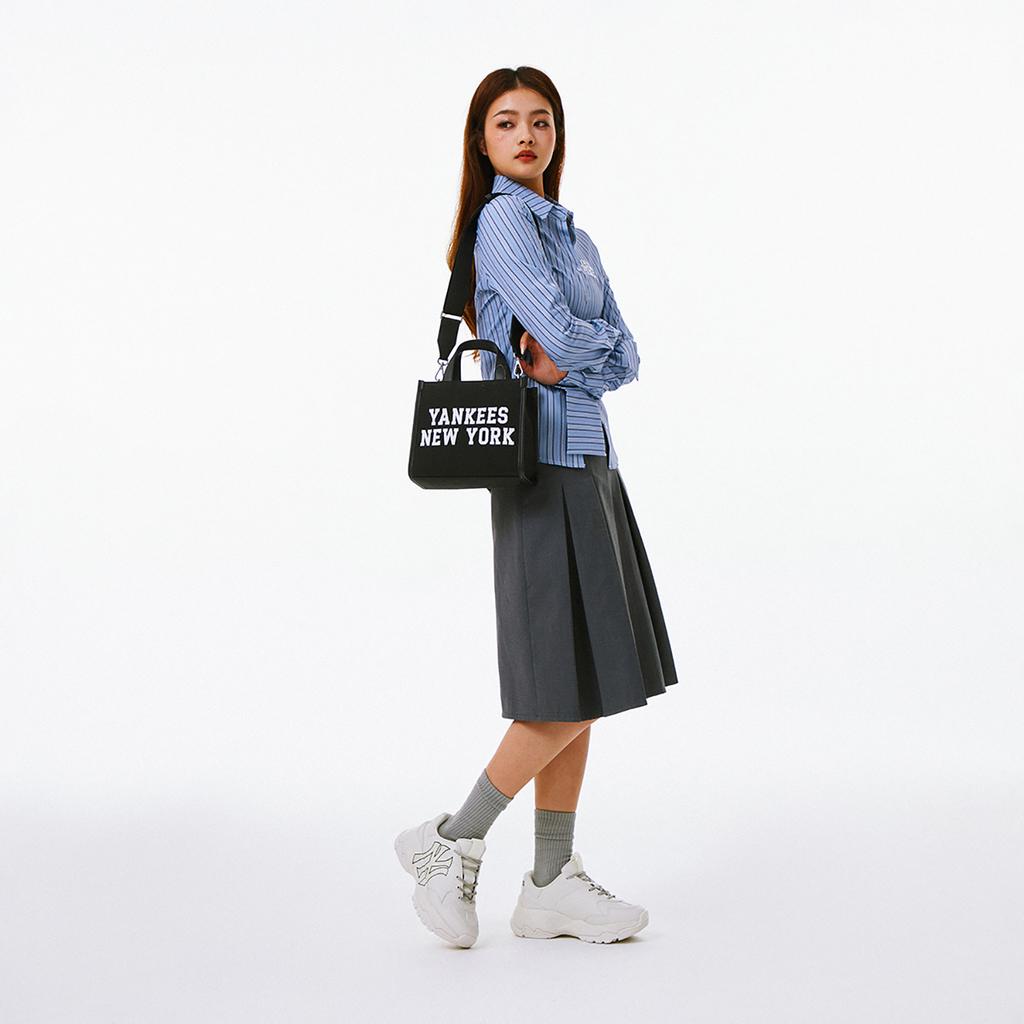 New MLB Polyester Blended Cotton Tote Bag Shopping Bag Shoulder Bag Crossbody Bag Handbag Clutch Regular Unisex Black 3AORS024N-50BKS