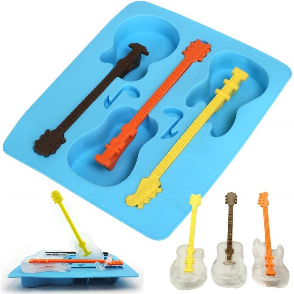 Easy Release Guitar Ice Tray Blue Guitar Chocolate Mold Durable Guitar Ice Mould Gift