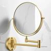 Wall Hanging Double Sided Mirror Bathroom Makeup Mirror Aluminum Black/Gold/Silver Telescopic Mirror Folding Beauty Mirror