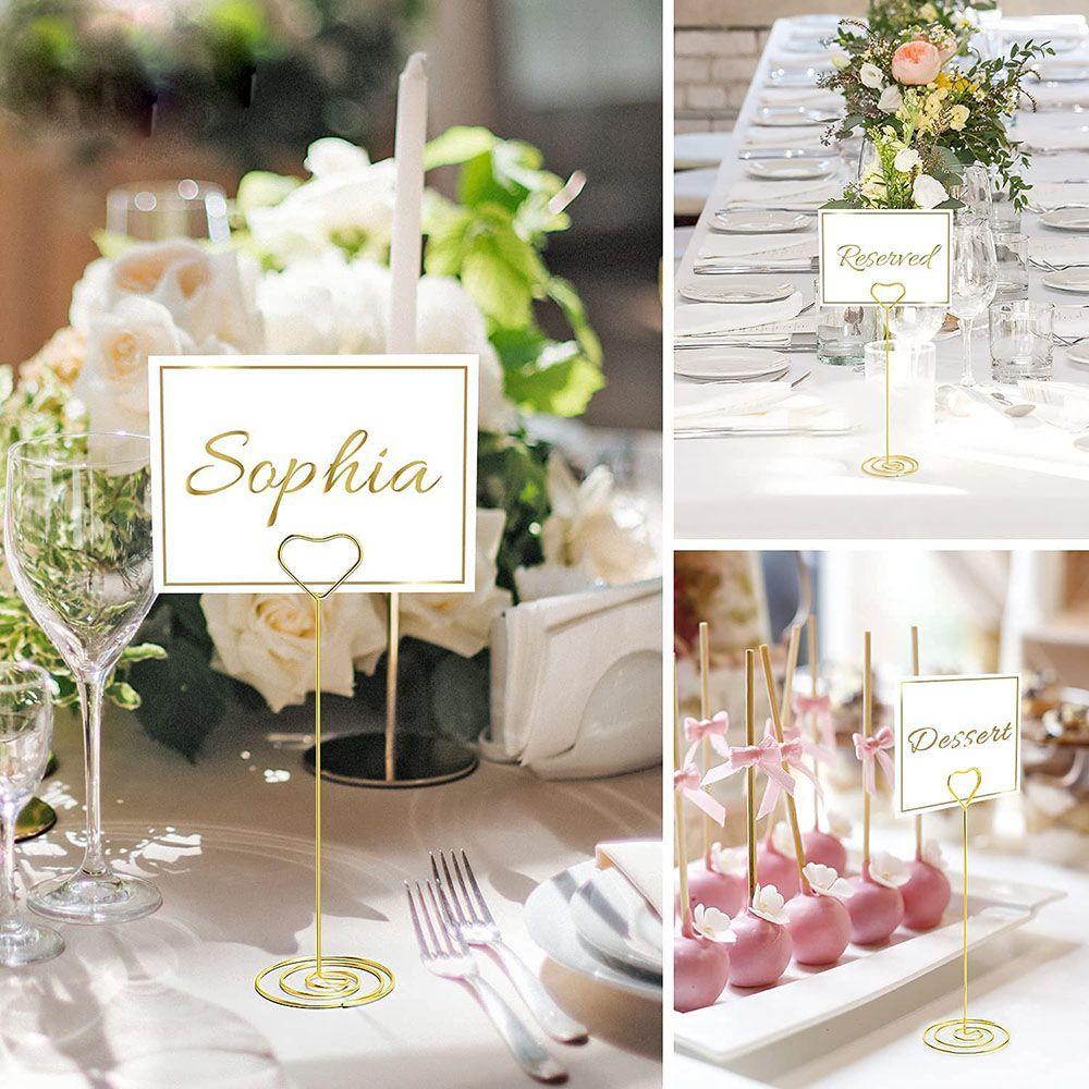 Украшения Зажим для бумаги Свадебные принадлежности Карточка для рассадки Фотографии Зажимы Зажимы Подставка Держатель для номеров столов