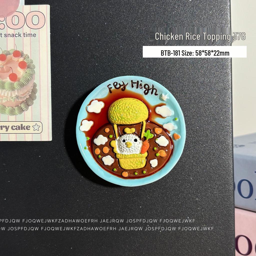 3D Chinese Style Food Magnet: Lobster & Noodles Hot Pot with Mantis Shrimp Sticker