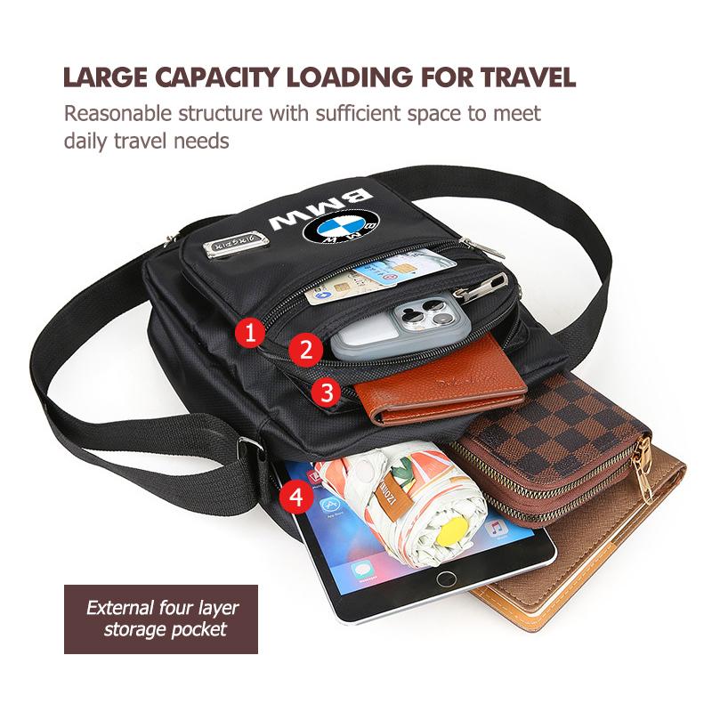 BAGE7 2026 Car Sticker Oxford Men's Satchel Crossbody Hand Machine Casual Handbag For BMW E87 E70 E91 E30 G20 E92 E93 E60 E46 E90 G30