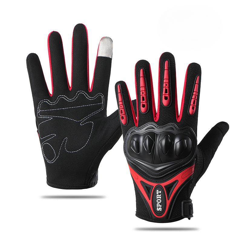 Мотоциклетные перчатки Четыре сезона Полностью закрывающие пальцы Защита сенсорного экрана Защита от падений Рыцарские гоночные Дышащие Противоскользящие Перчатки для езды на мотоцикле