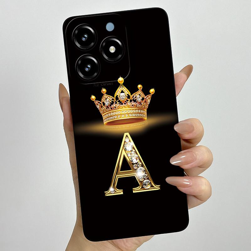 Чехол для телефона с буквами-коронами для OPPO Realme C61 4G 6.74" RMX3939 C 61 C63 Narzo N63 Квадратный корпус Жидкий силикон Мягкий бампер