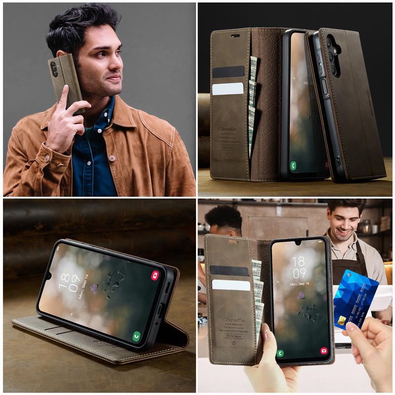 Магнитный кожаный чехол-книжка для телефона Samsung Galaxy S26 S25 FE S24 S23 Plus S22 S21 S20 Ultra A57 A17 A56 A36 A16 A55 A35 A15 A54 A34 A14 Кошелек