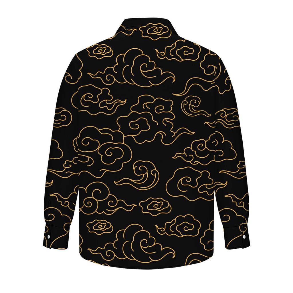 Мужская летняя новая свободная рубашка с длинным рукавом с принтом, кардиган, пляжная рубашка