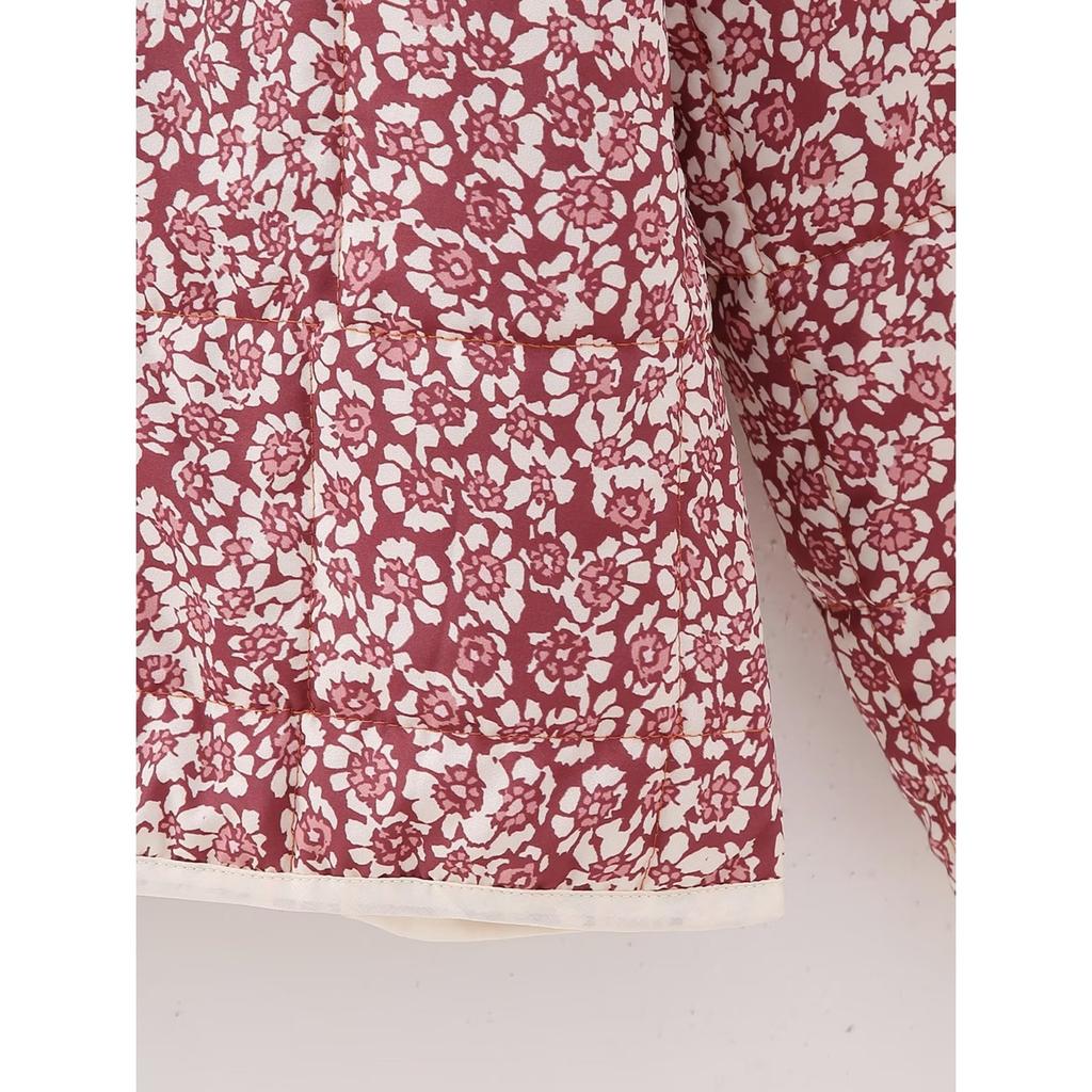 GMXIA Женские винтажные повседневные куртки и пальто с цветочным принтом на осень-зиму с длинным рукавом и квадратным воротником