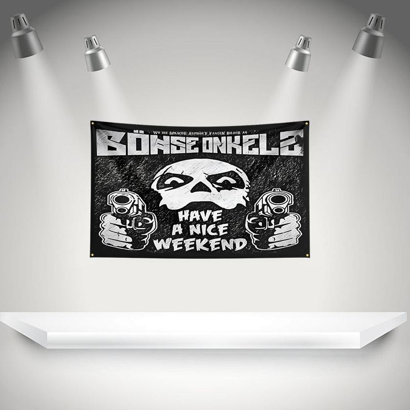 Bbohse Onkelz Flag Rock Music Band Banner 3x5ft With Brass Grommet Hd Printing Tapestry Exhibition Music Band Fans Garage Decor