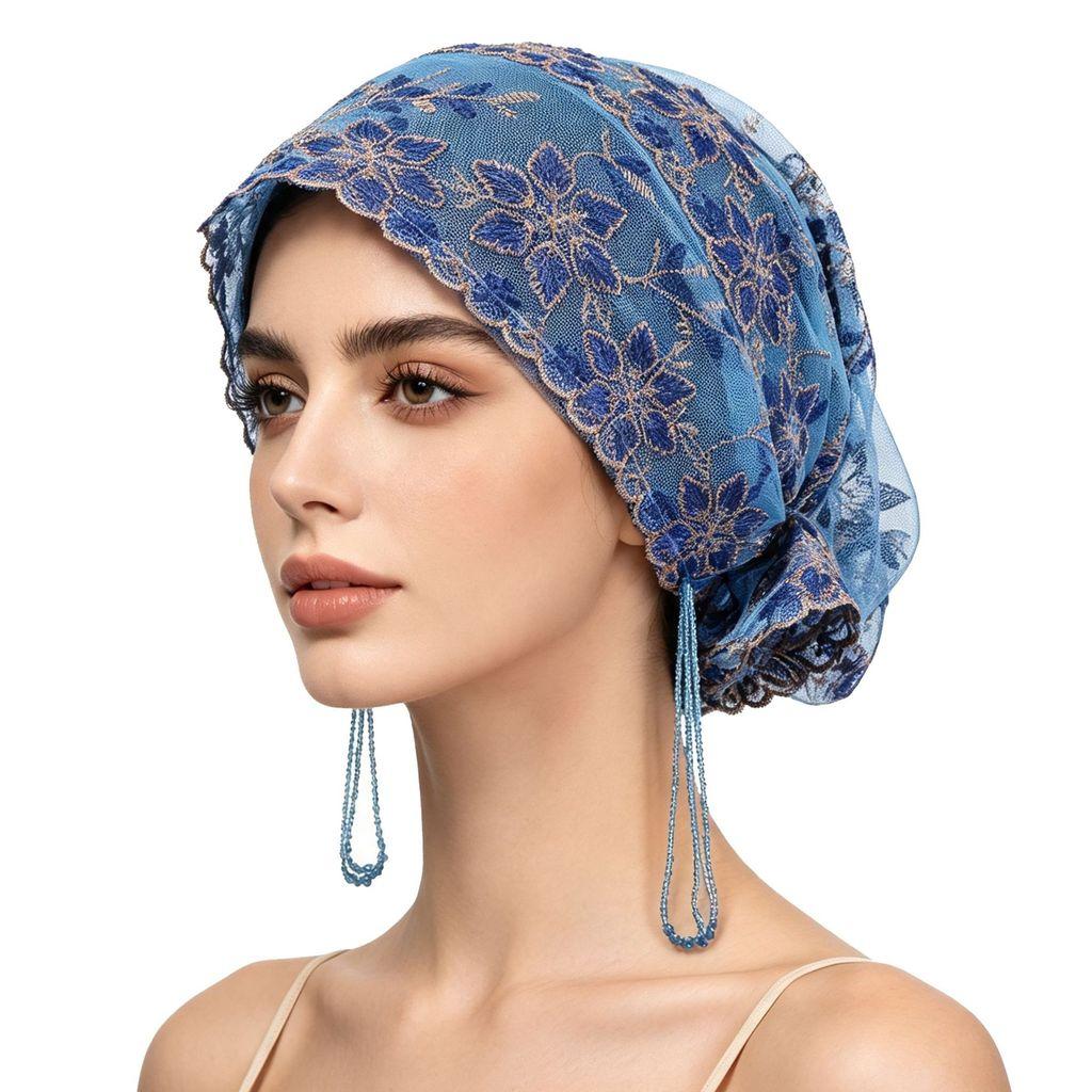 Embroidered Flower Sun Hat With Tassels For Summer Travel And Casual Wear