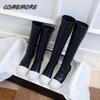New Women's Black Platform Shoes Over The Knee Boots Sexy Female Autumn Winter Lady Long Thigh High Boot Red Casual Comfort