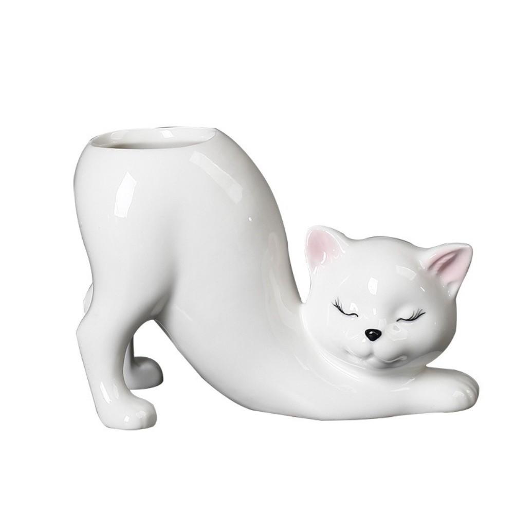 Cute Cat Tail Cat Tail Succulent Planting Pot Ceramic Flower Vase Flowerpot Decoration Accessories