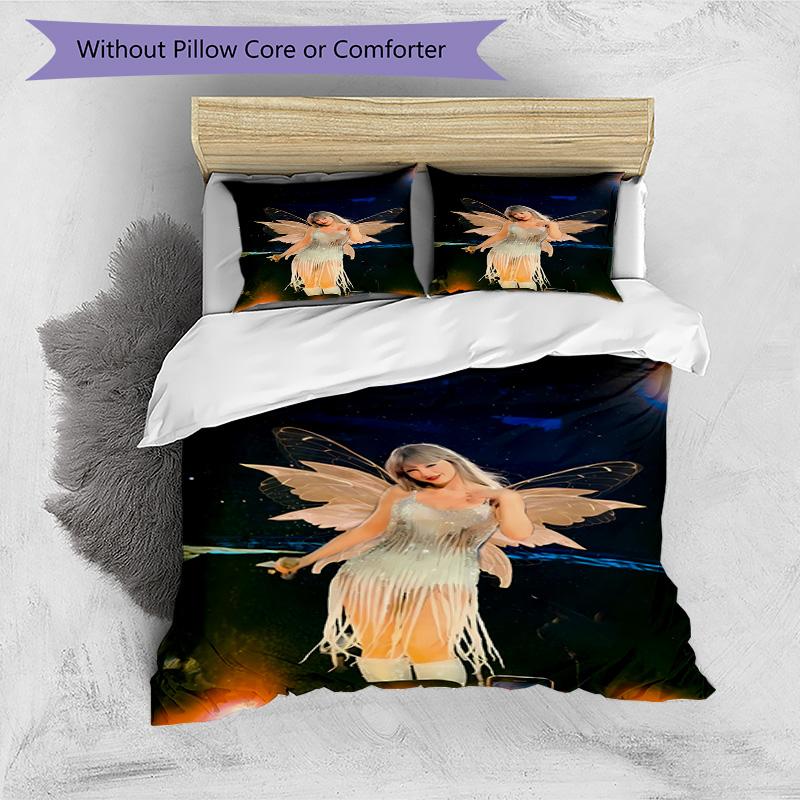Taylor Swift Lover Album Artwork Bedding Set,Breathable Duvet Cover with Pillowcases,Soft Bed Linen for Bedroom Home Decoration,Perfect Festival Birth