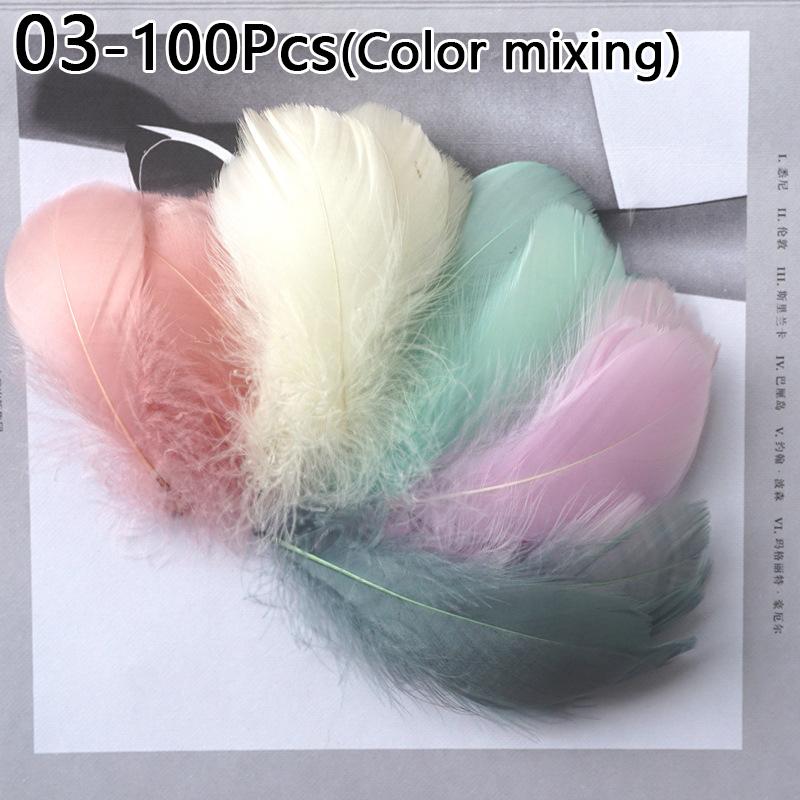 100pcs 6-12 Cm Natural Colourful Goose Feather Plume for Wedding Party Clothing Decoration DIY Craft Feathers