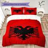 Republic of Albania Pattern Bedding uilt Set uilt Cover Pillowcase Home Decoration Birthday Gift (1 * duvet cover + 2 * pillowcase  without core)