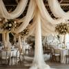 2pcs Polyester Fiber Mesh Yarn Chiffon Hanging Decor Wedding Arch Drape Wedding Decoration 0.75x8m