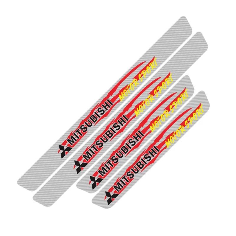 Наклейки на пороги автомобиля Mitsubishi Eclipse Lancer Ralliart Outlander ASX L200 Mirage Pajero из углеродного волокна, защитные, передние и задние