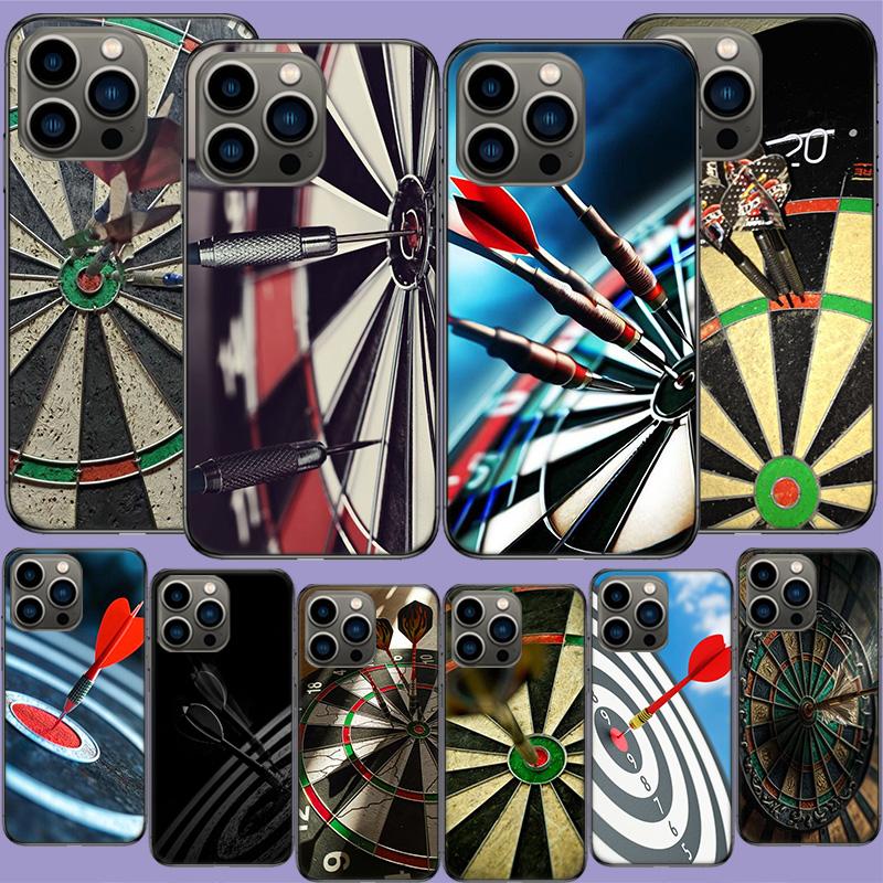 Darts Aesthetics Wire Target Phone Case For Iphone 17 Air 15 Pro 14 Plus 16 Pro Max 17E 16E 12 13 Mini 11 Cover Cute Fundas