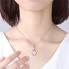 Top Quality 925 Necklace Silver Women Choker Accessories Fashion Pink Crystal Girl Heart Pendant Necklace Female Birthday Gift