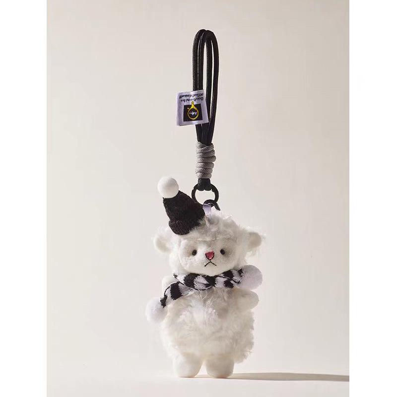 Cute Crochet Creative Cartoon Scarf, Lamb Plush Pendant, Doll Hanging Decoration Creative and Interesting Outdoor Items